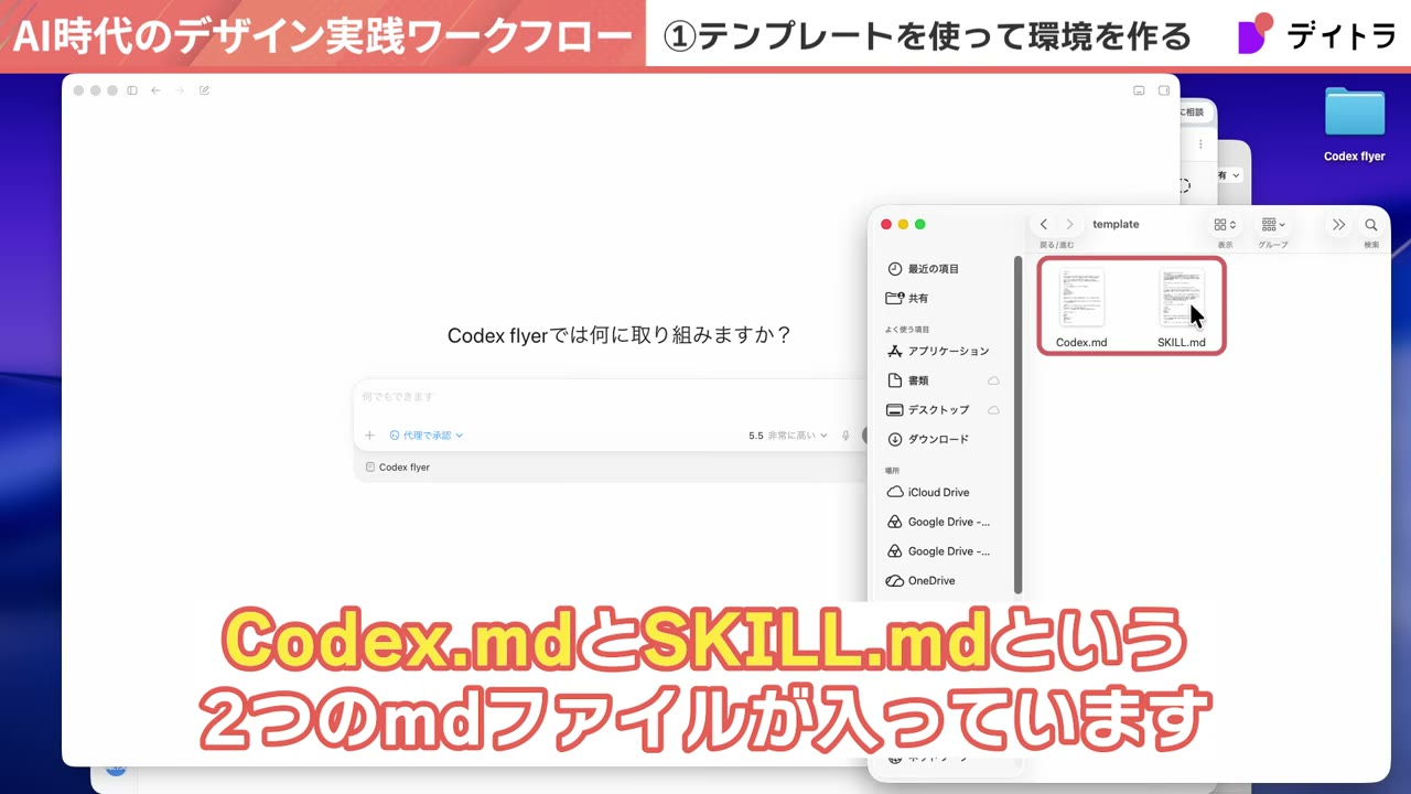 テンプレートフォルダに入っているCodex.mdとSKILL.mdの2つのMDファイル