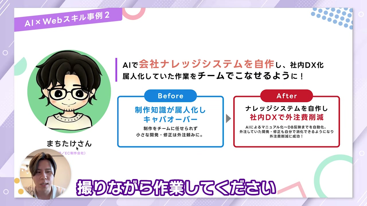 事例2まちたけさんのBefore/Afterを示したスライド