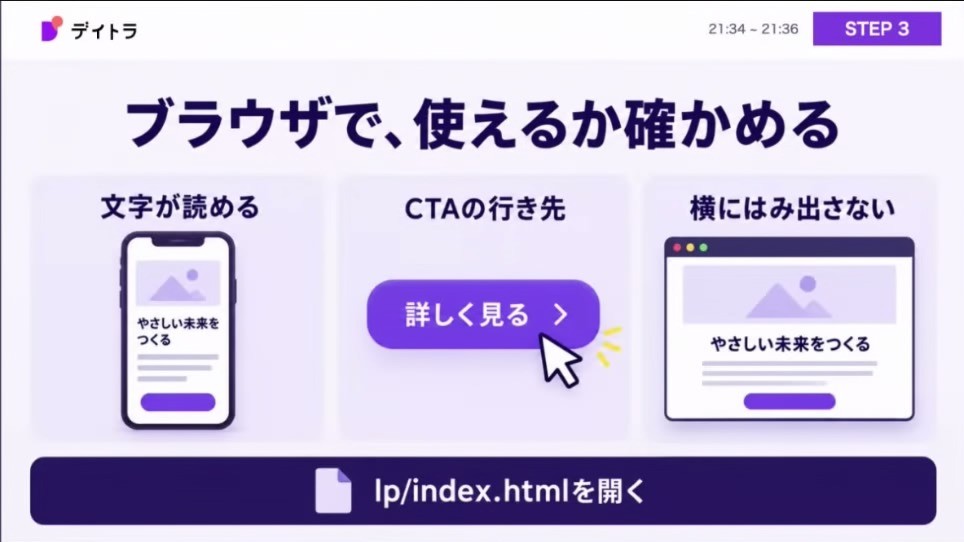 ブラウザで、使えるか確かめる